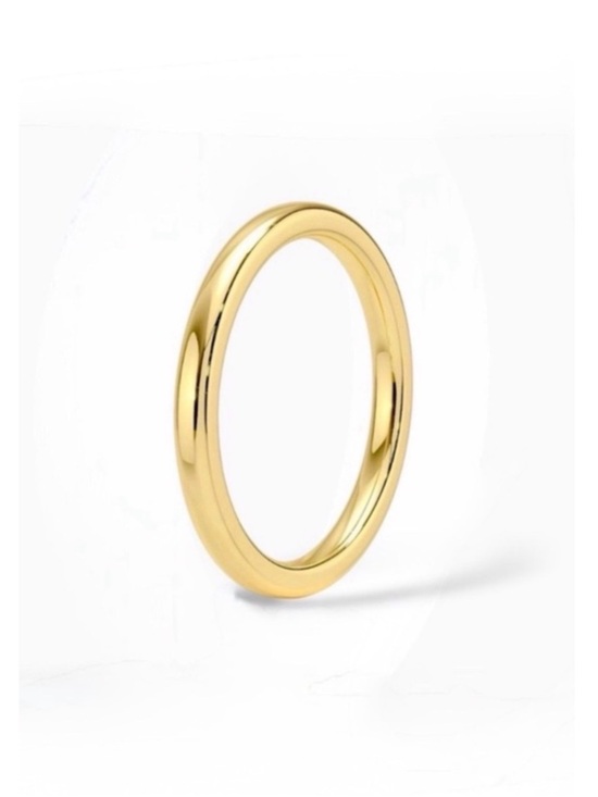 SC JEWELRY Jewelry - 14K Gold Plated Band Ring 3 mm | Simple Dome Wedding Ring | Minimal Jewelry